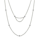 Xsilver CZ Bezel Station Necklace