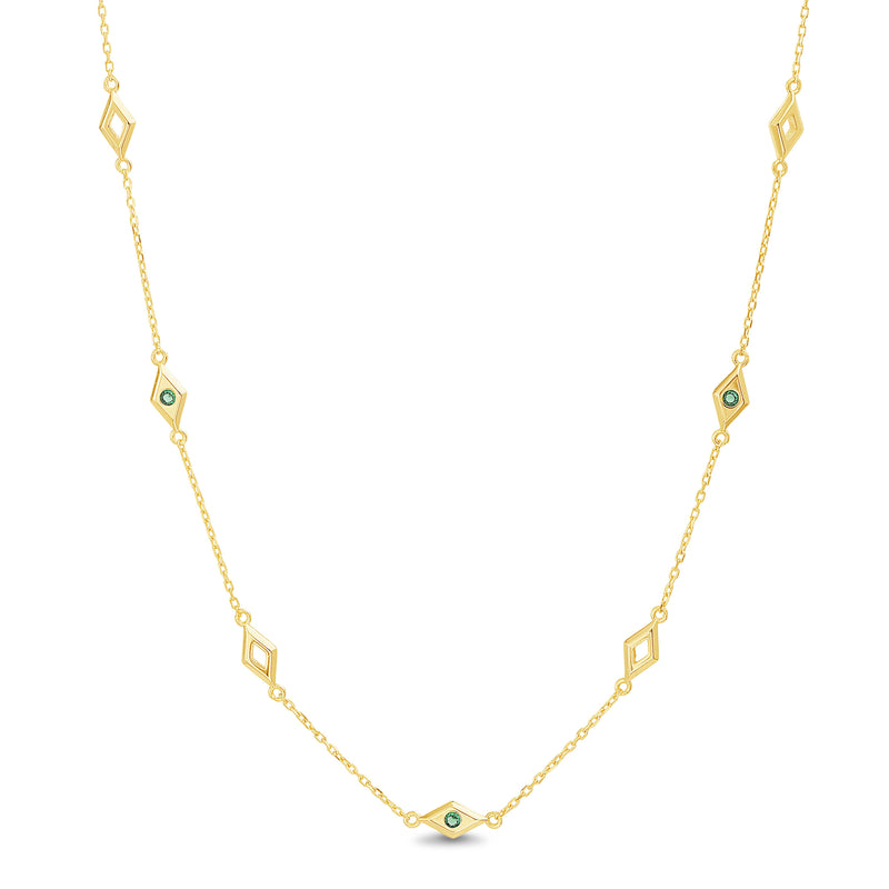 Sterling Silver Green Spinel Necklace