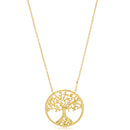 Sterling Silver Gd Tree Of Life -Cbl Chn Nk