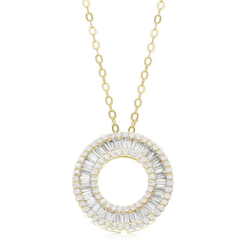 Gold CZ Circle Necklace