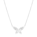 Sterling Silver Rh CZ Bfly Stat Neck