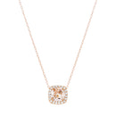 Rose CZ Squared Station Necklace