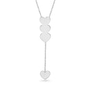 Sterling Silver Polished Heart Drop Necklace