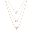 Sterling Silver 3T CZ 3Tr Bezel Dsc-Sqr-Trngl Nk