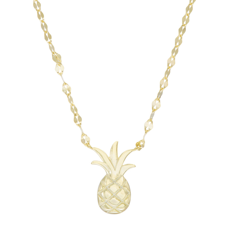 Sterling Silver Polished Pineapple Necklace