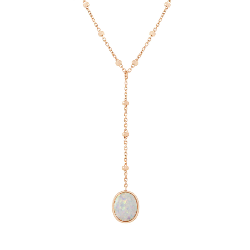 Rose Opal Y Necklace