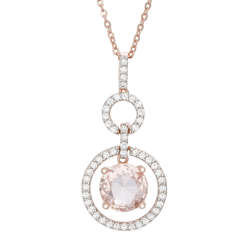 Tt Morganite CZ Circle Necklace