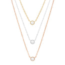 Sterling Silver 3T CZ Bezel 18 Neck