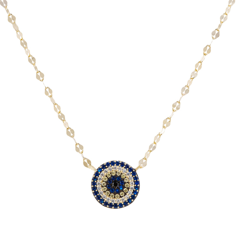 Xtt CZ Evil Eye Station Necklace