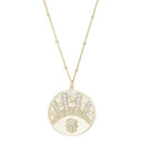 Xgold CZ Disc Bead Station Necklace