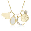 Xgold CZ Pave Multi Charm Necklace