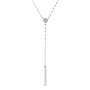 Xsilver CZ Halo-Bar Dangle Necklace