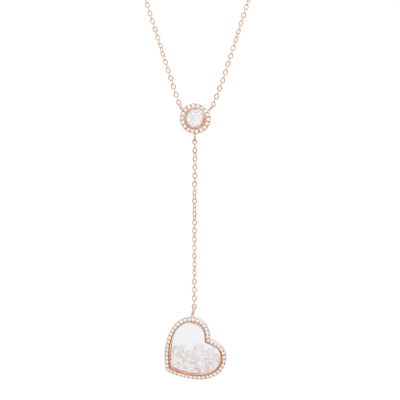 Xrose CZ Heart Shaker Necklace