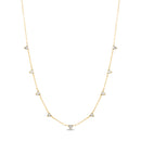 Silver CZ Triangle Station Cable Chain 15+3 Necklace