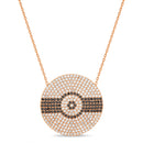 Rose CZ Pave Disc Station Necklace