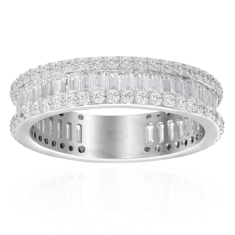 Sterling Silver Eternity with Cubic Zirconia Baguette +CZ