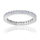 Sterling Silver Eternity Band with Wt CZ and Rho