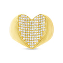 GOLD PAVE CZ CONCAVE HEART RING