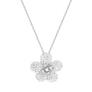 Silver Crystal Flower Necklace