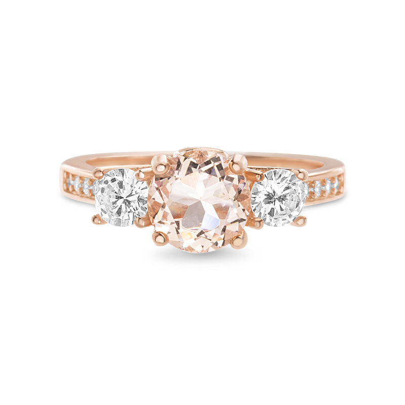 Rose CZ Pronged Ring