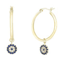 Gold CZ Evil Eye Dangle Earring