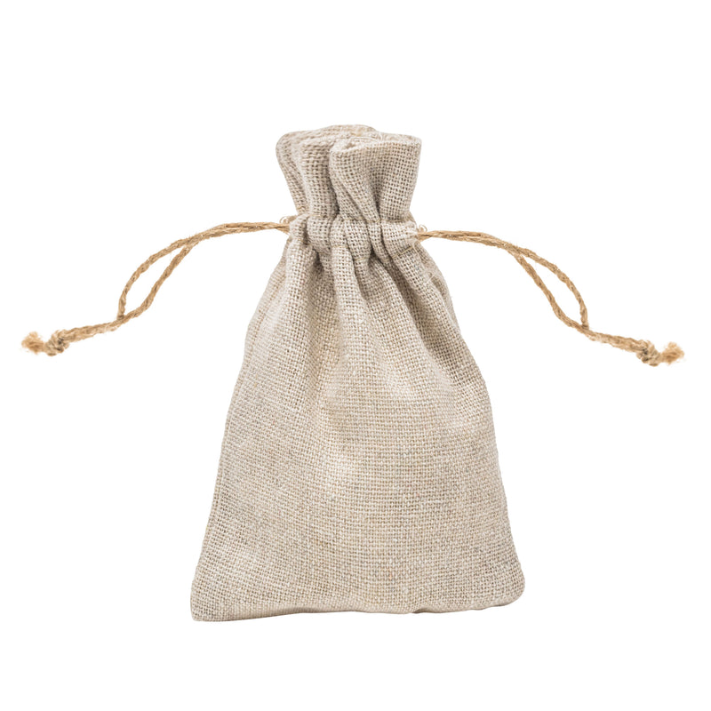 Linen Pouch with Hemp Cord