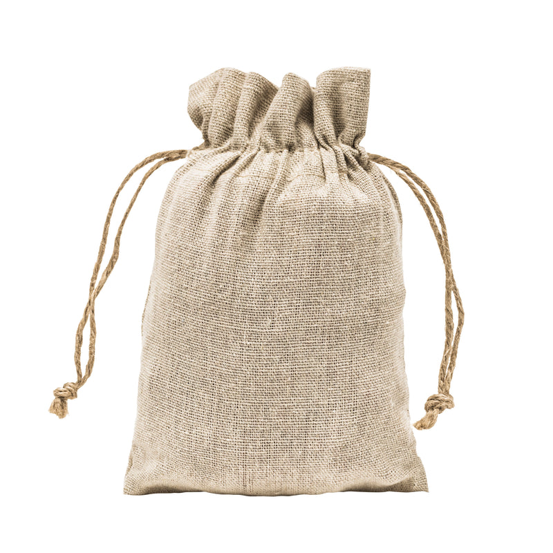 Linen Pouch with Hemp Cord