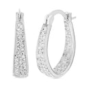 Sterling Silver Swarovski Crystal Hoop Earring