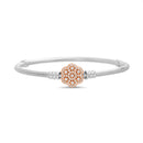 Rose Two Tone CZ Flower Design Bracelet
