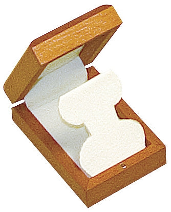 Genuine Hardwood French Clip Earring Box with Leatherette Interior and Matching 2-Piece Packer