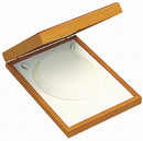 Genuine Hardwood Large Set Box with Leatherette Interior and Matching 2-Piece Packer