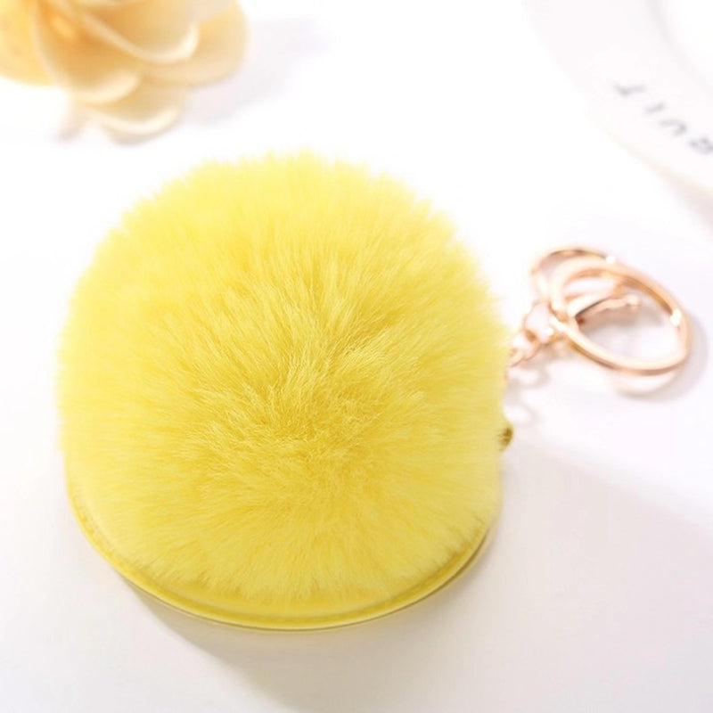 Yellow Puffy Keychain Mirror