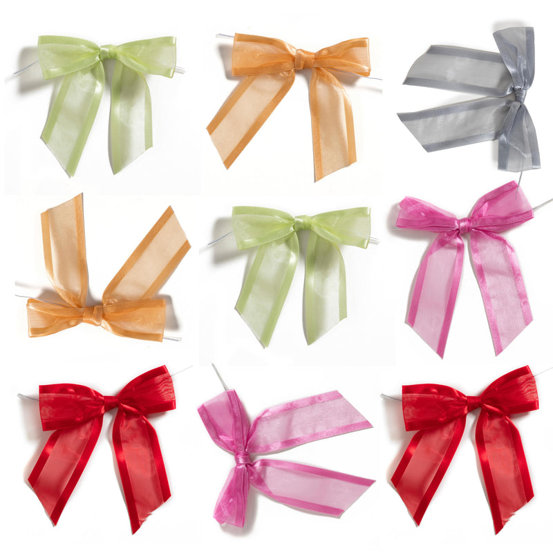 Organza Satin-Edged Bow with Twist Tie