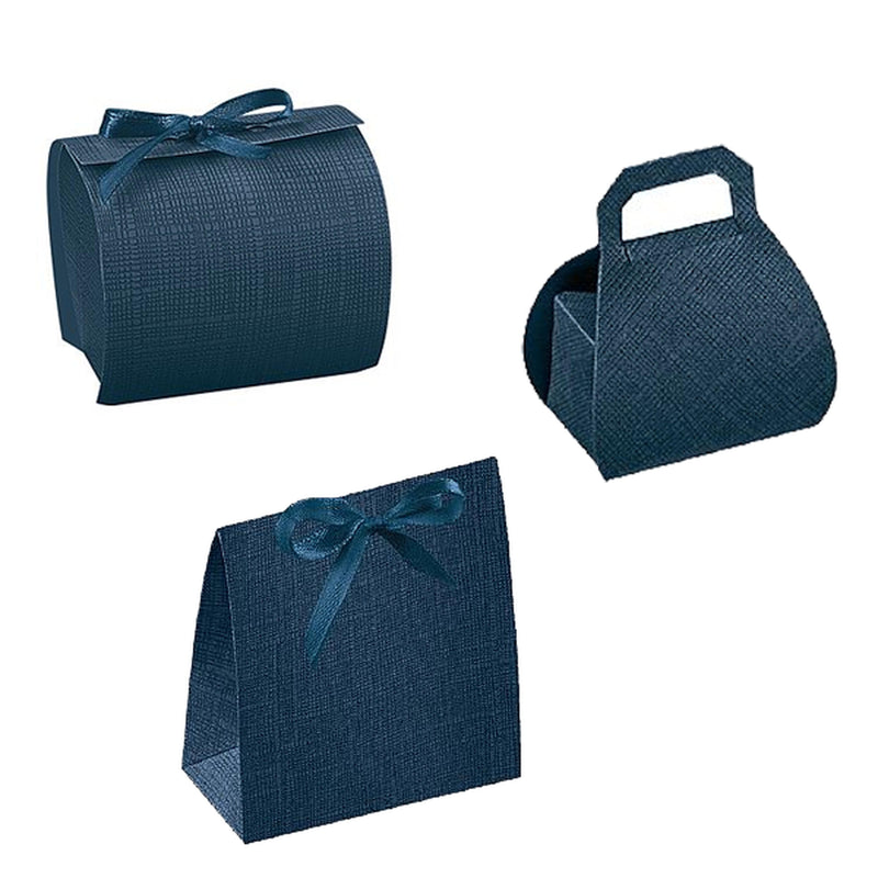 Navy Blue Linen Confection Boxes
