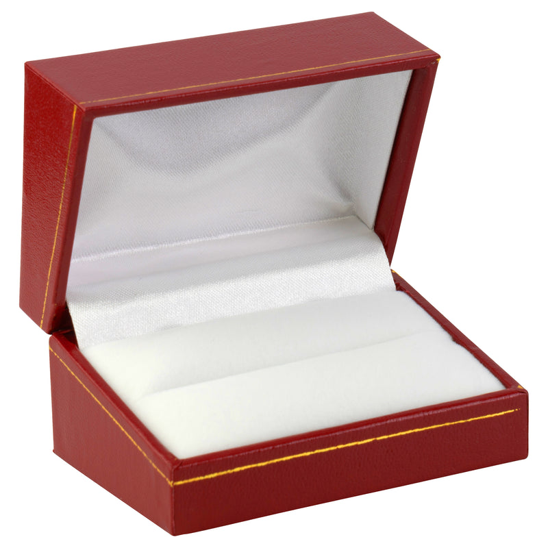 Paper Covered Double Ring Box with Gold Accent