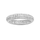 Sterling Silver Band Ring with Cubic Zirconia Rho