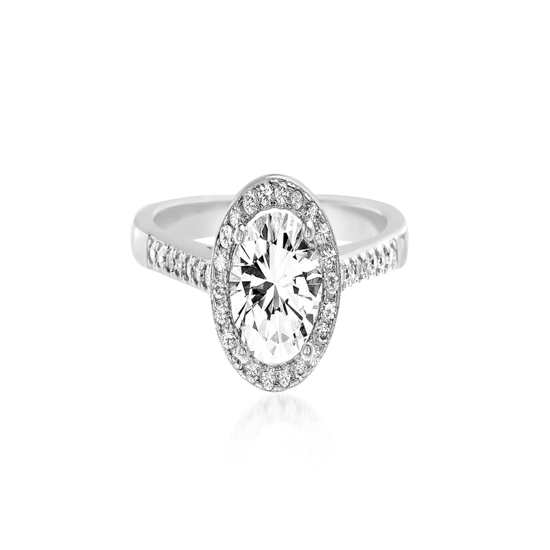 Xsilver Crystal Solitaire Ring