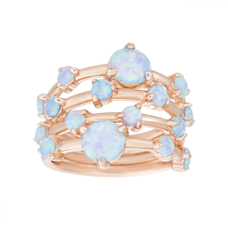 Rose Blue Opal Stackable Rings