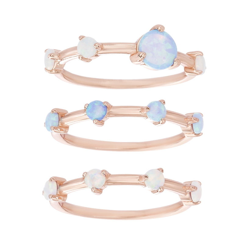 Rose Multi Opal Stackable Ring
