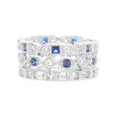 Silver Multi CZ Trio Ring Set