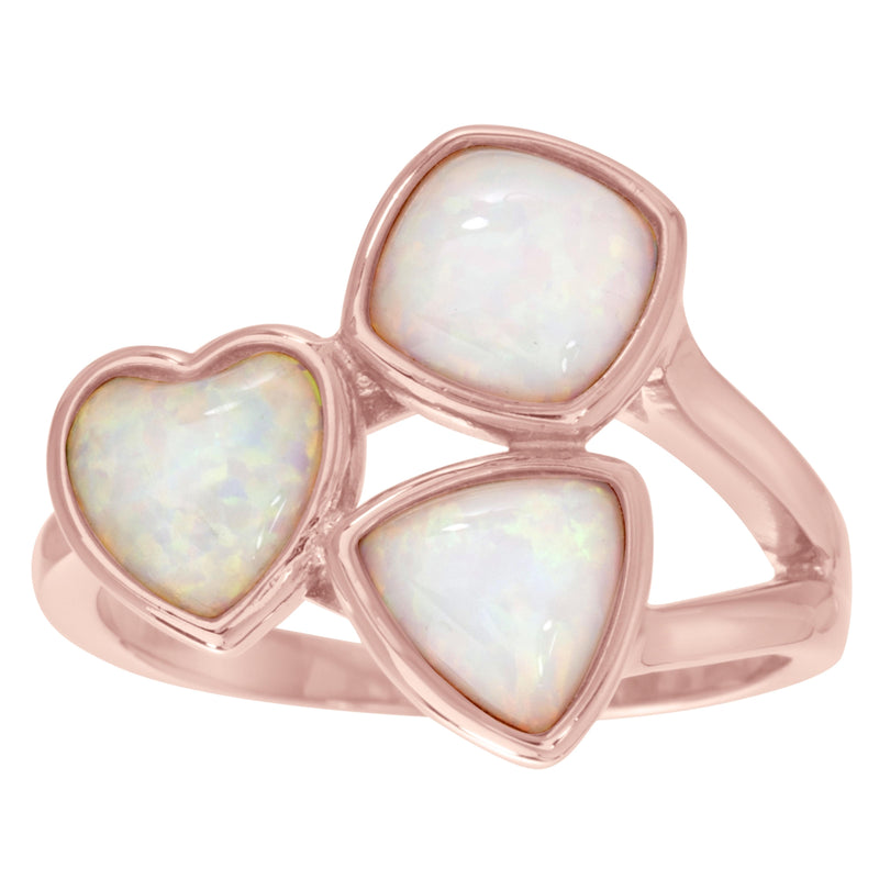 Rose CZ and Multi Opal Ring