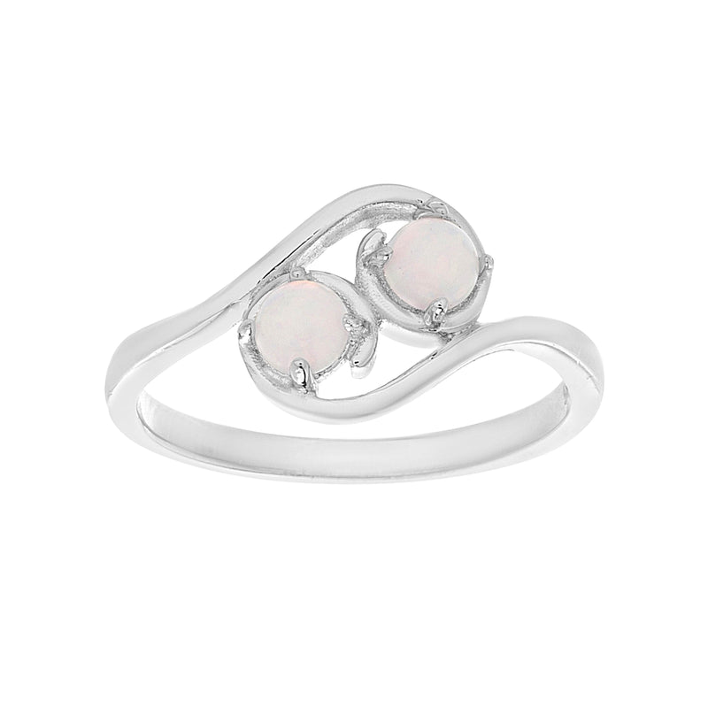 Silver Opal BypaSterling Silver Design Ring