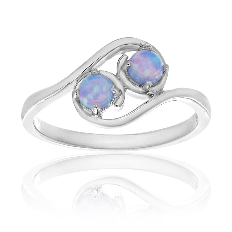 Silver Opal BypaSterling Silver Design Ring