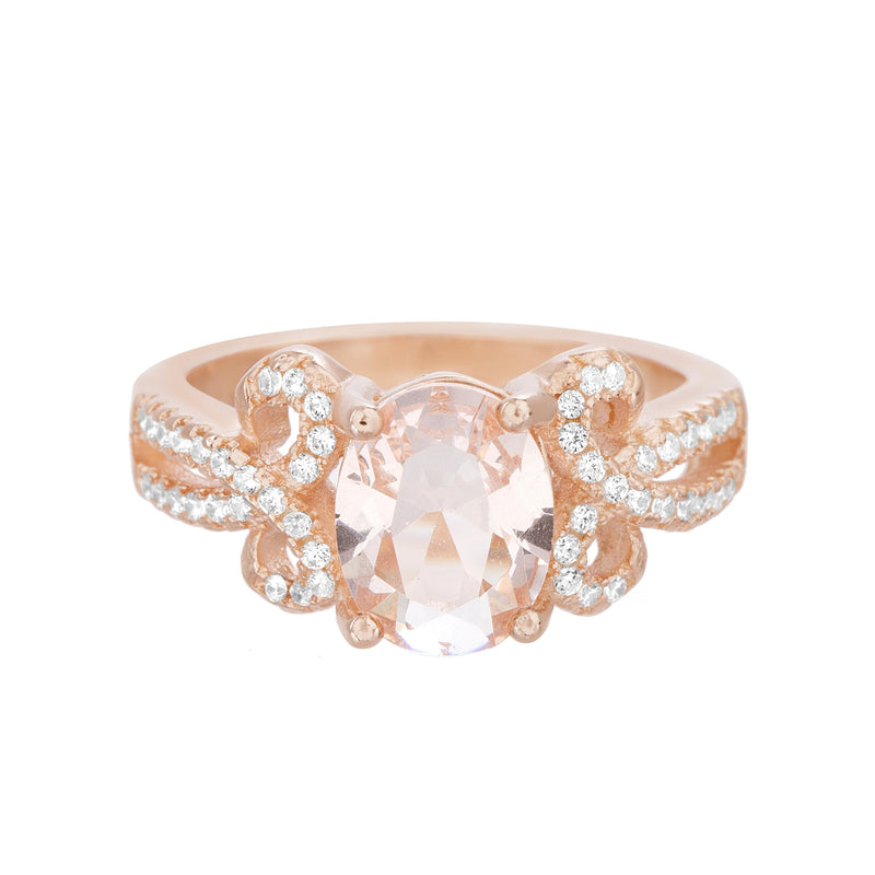 Rose CZ-Morganite Ring