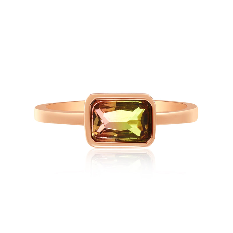 Rose Tourmaline Bar Ring