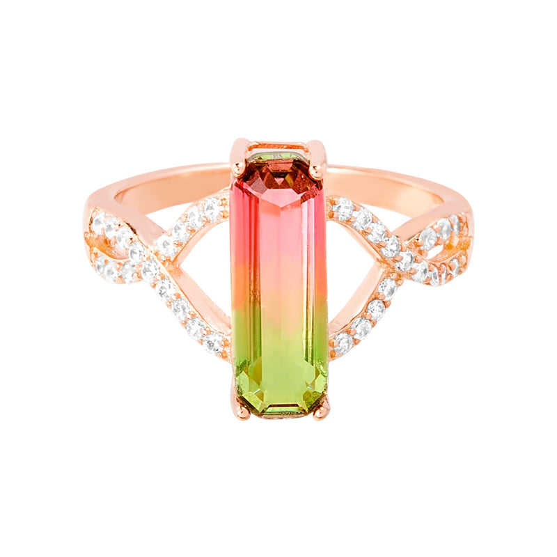 Rose Watermelon CZ Ring
