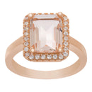 Xrose Emerald Cut CZ Halo Ring