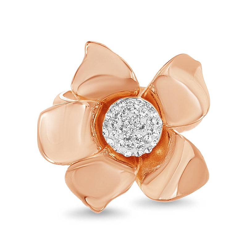 Sterling Silver Crystal Center Flower Ring