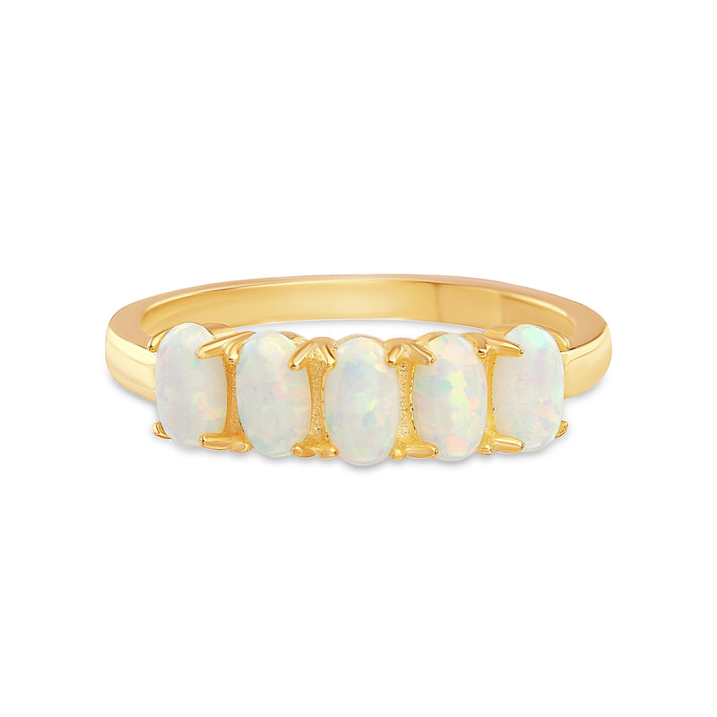 Gold Oval Opal Ring