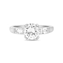 Sterling Silver Round CZ Pronged Engagement Ring